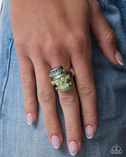 Frankenstein Fashion Ring - Green | Paparazzi Accessories