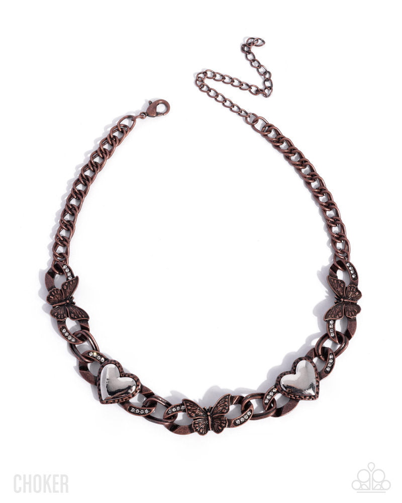 Budding Butterfly Necklace - Copper | Paparazzi Accessories image 2