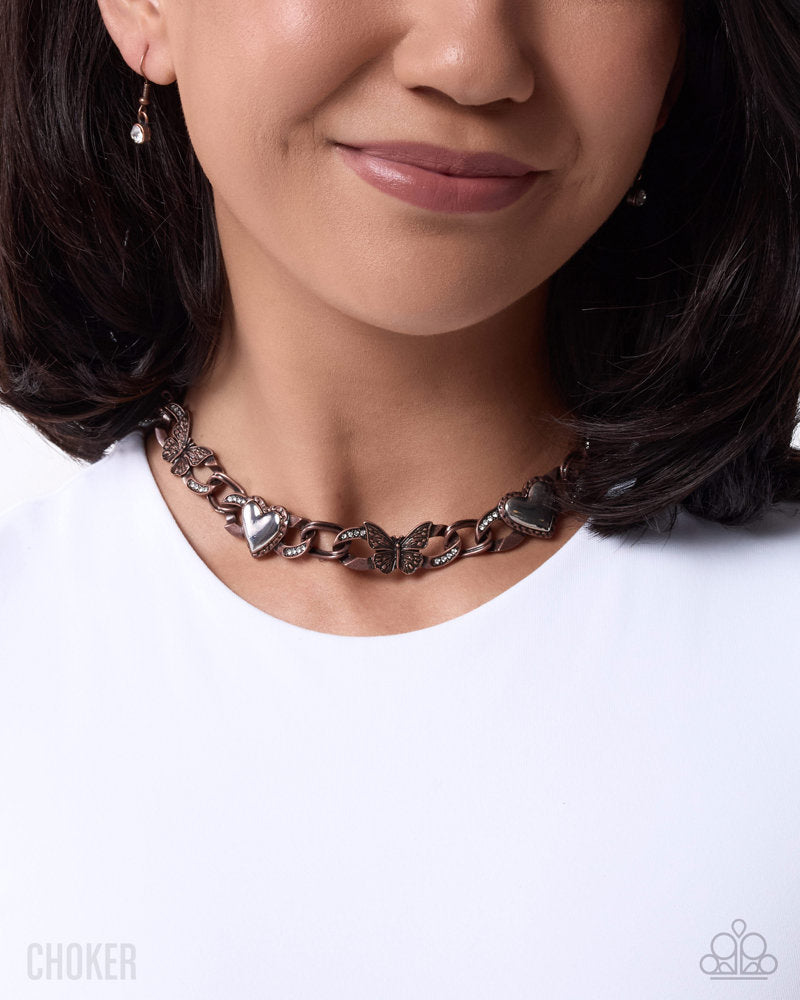 Budding Butterfly Necklace - Copper | Paparazzi Accessories image 3