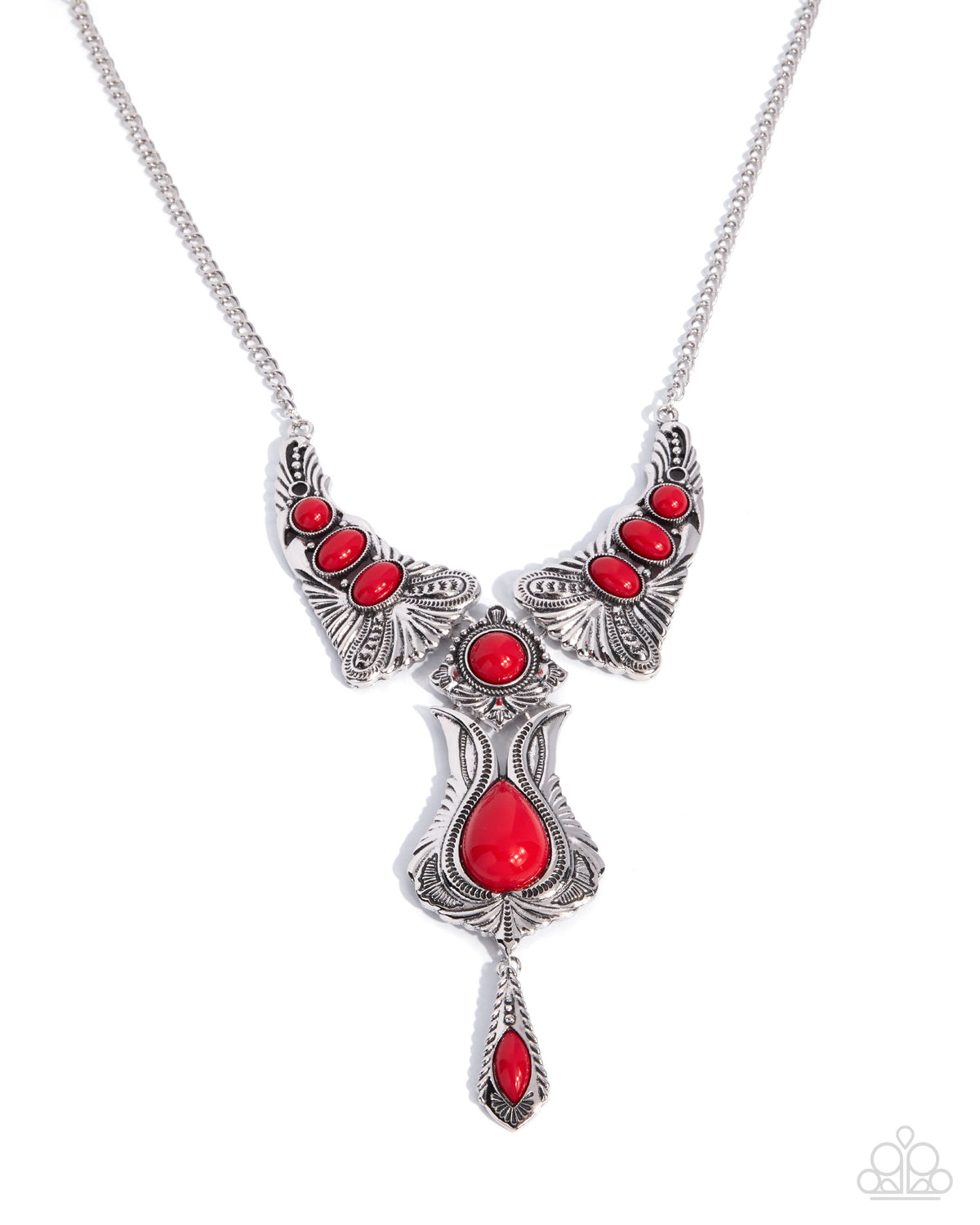 Tailored Timeline Necklace - Red | Paparazzi Accessories image 2