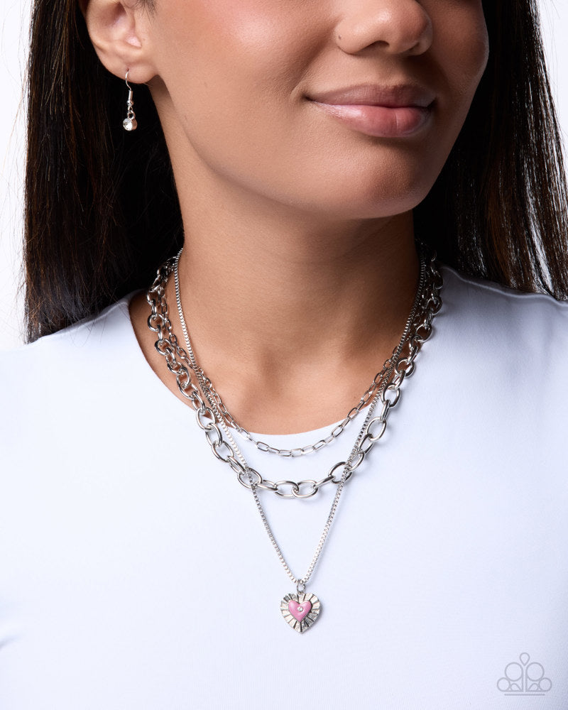 Sweet Sunburst Necklace - Pink | Paparazzi Accessories image 3