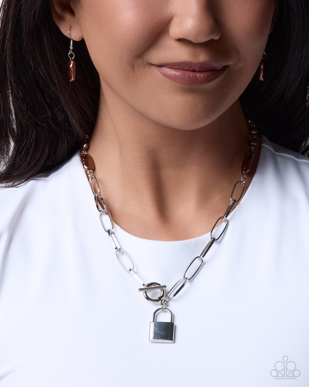 Locked Liege Necklace - Brown | Paparazzi Accessories image 3