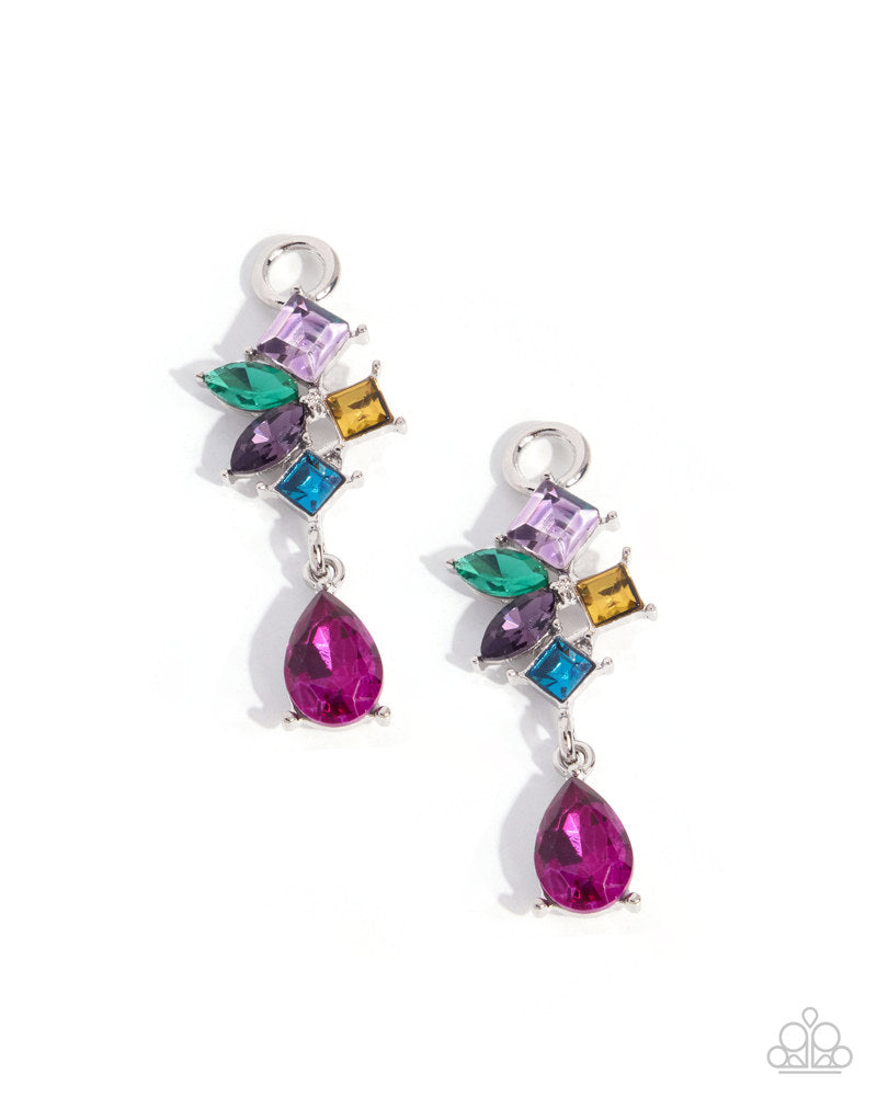Clustered Connection Earrings - Multi | Paparazzi Accessories image 2