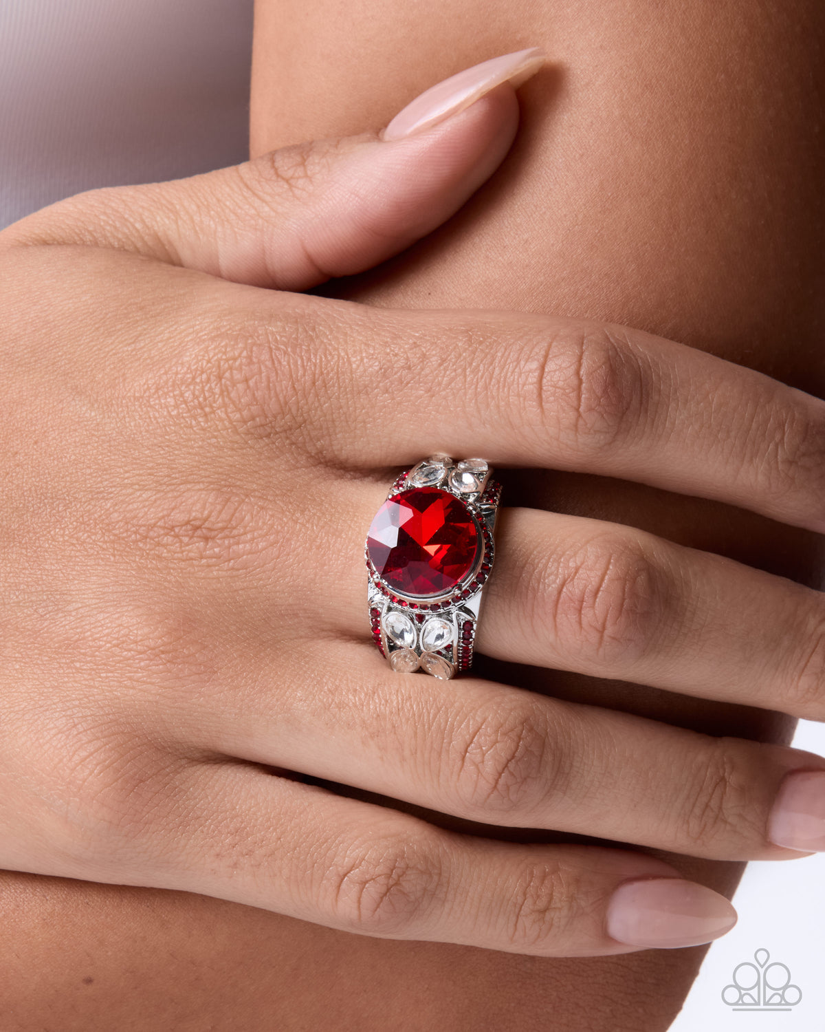 Strong Shimmer Ring - Red | Paparazzi Accessories