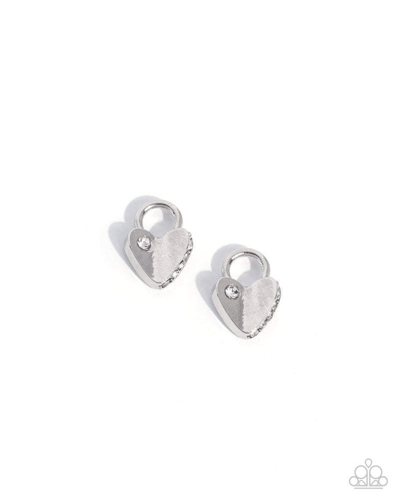Loving Locket Earrings - White | Paparazzi Accessories image 2