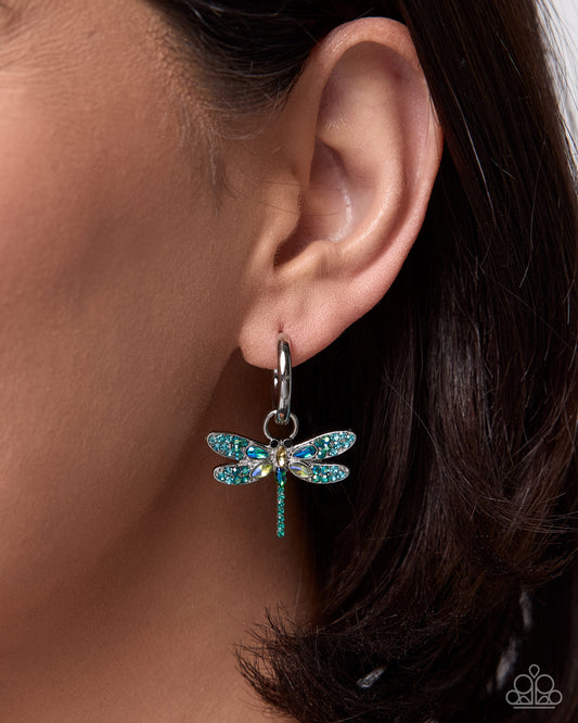 Dragonfly Date Earrings - Blue | Paparazzi Accessories