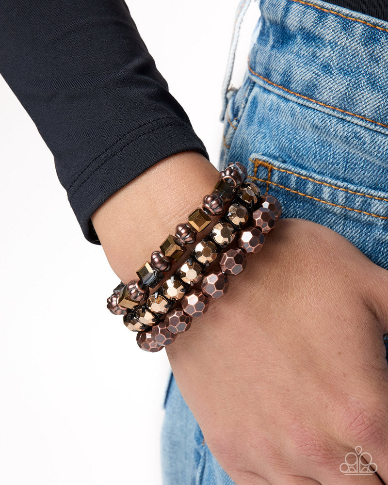 Defaced Delivery Bracelet - Copper | Paparazzi Accessories