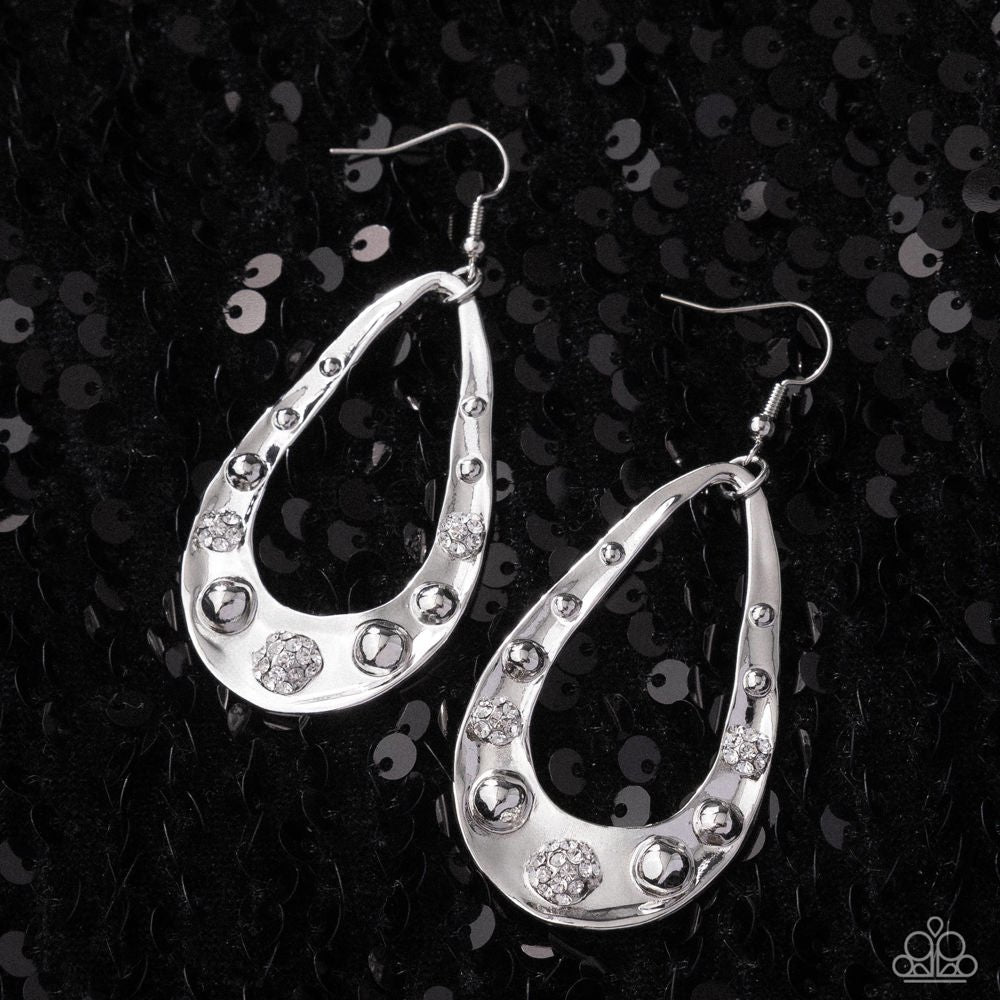 Smoldering Sashay Earrings - White | Paparazzi Accessories