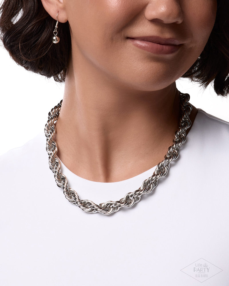 Complete Curves Necklace - Silver | Paparazzi Accessories image 3