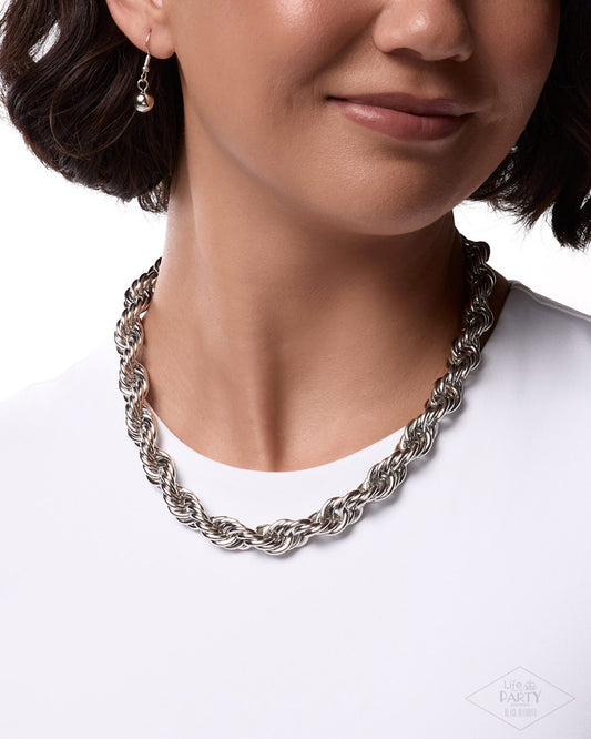 Complete Curves Necklace - Silver | Paparazzi Accessories image 3