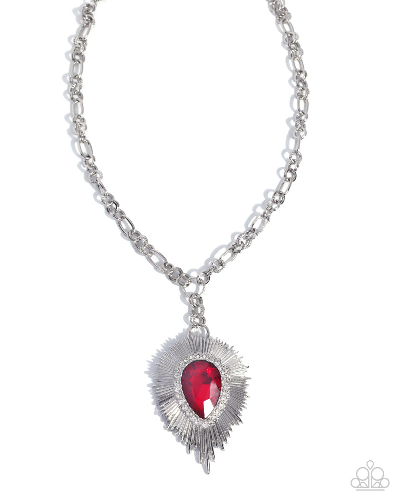 Sunburst State Necklace - Red | Paparazzi Accessories image 2