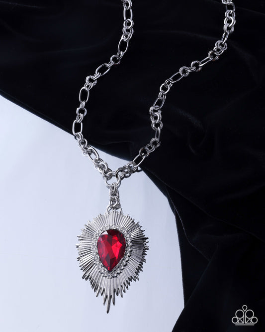 Sunburst State Necklace - Red | Paparazzi Accessories