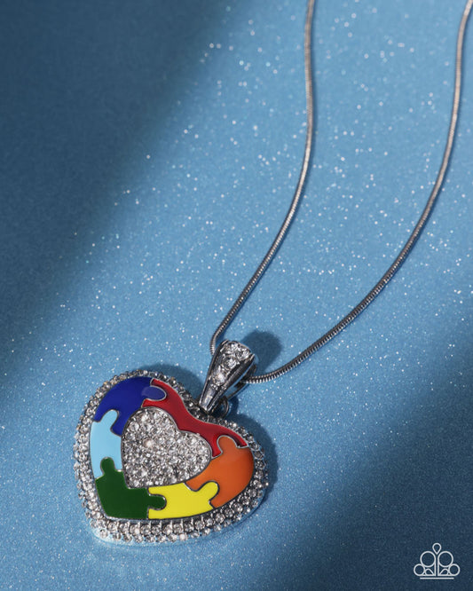 Puzzling Parallel Necklace - Multi | Paparazzi Accessories