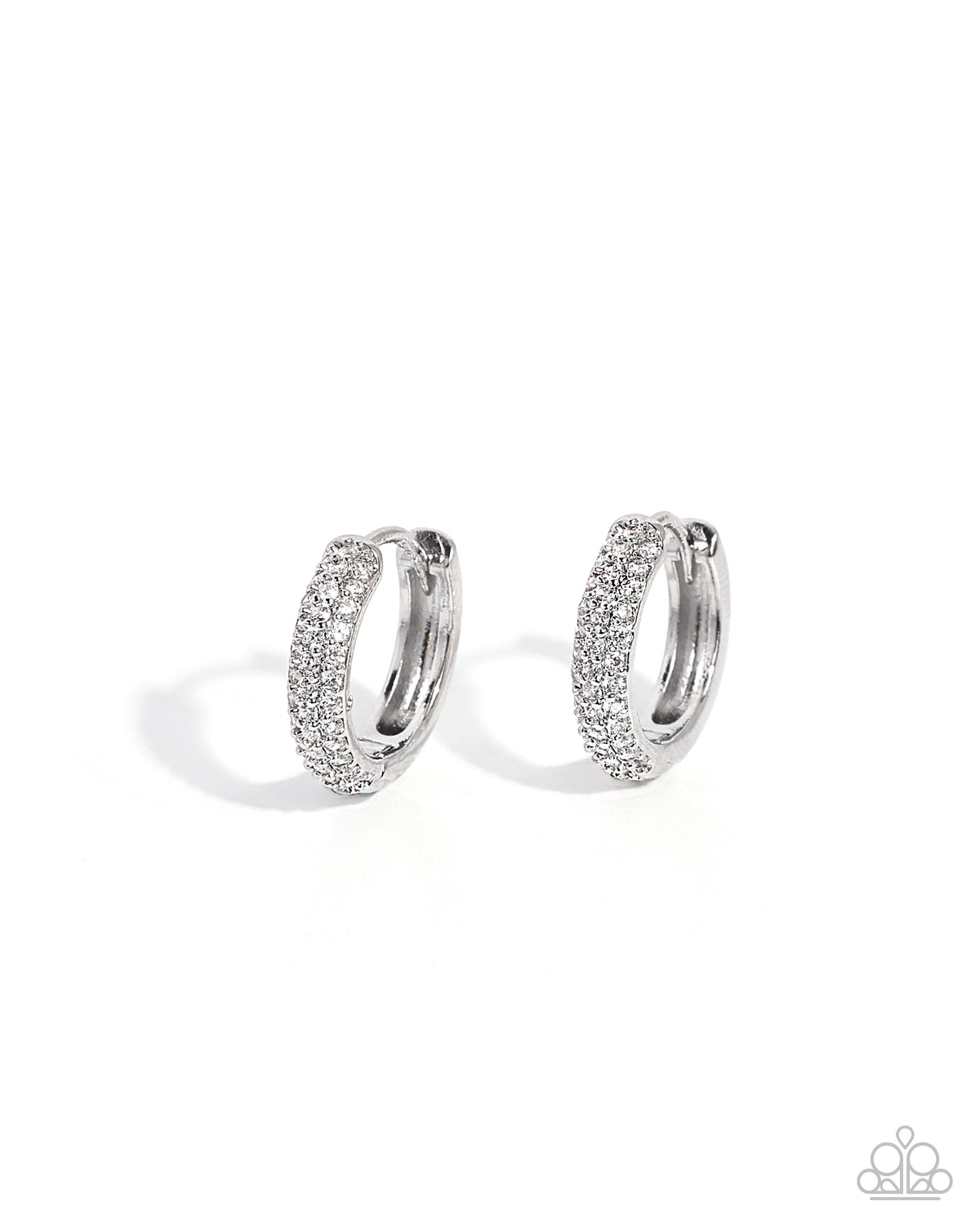 Classy Contrast Earrings - White | Paparazzi Accessories image 2