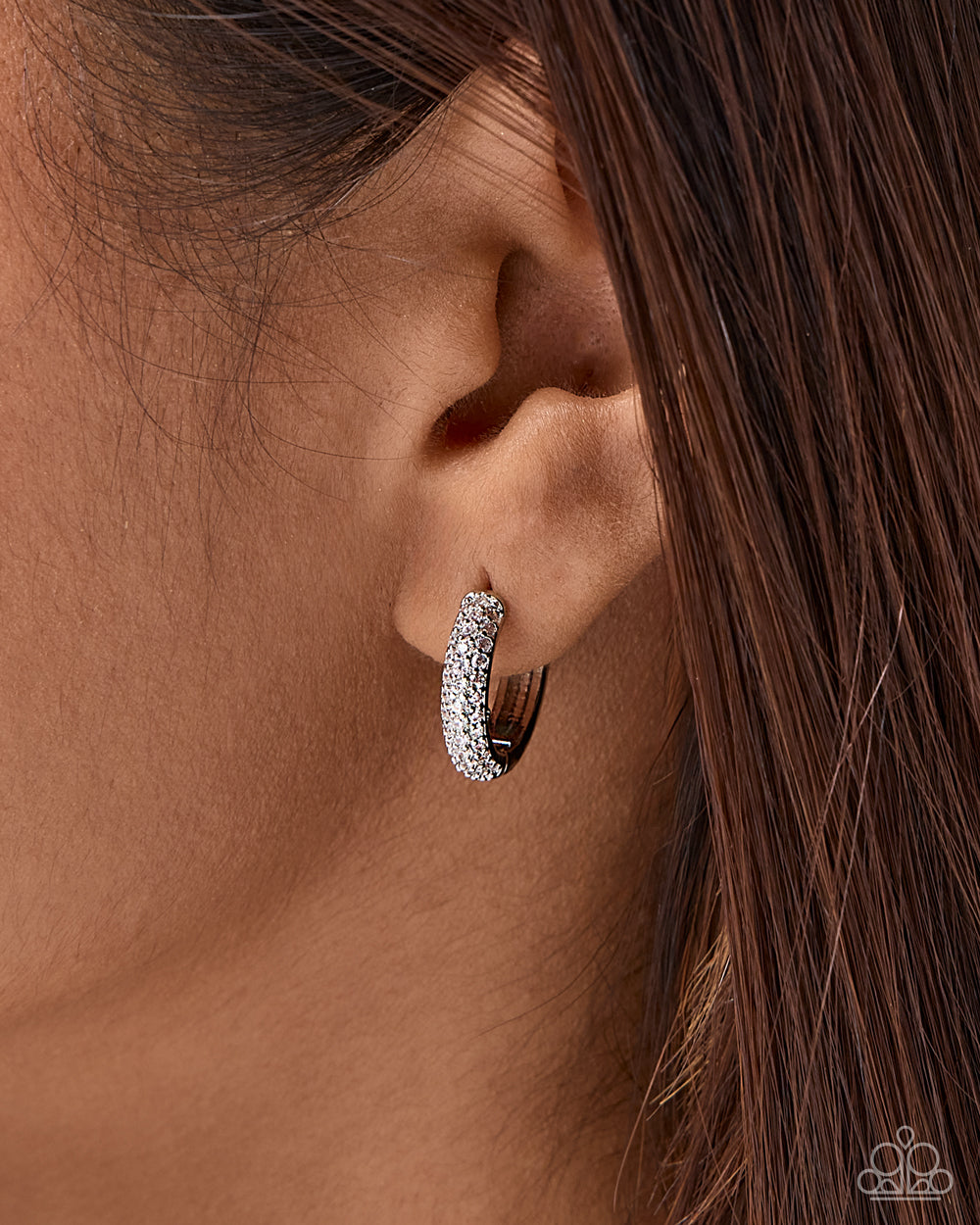 Classy Contrast Earrings - White | Paparazzi Accessories