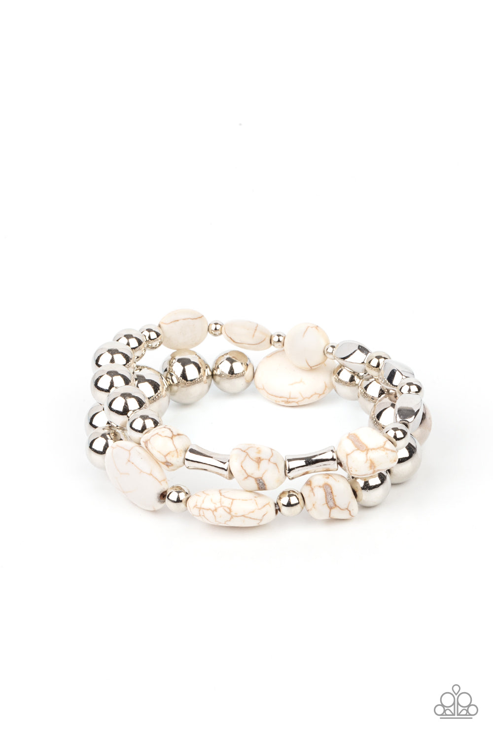 Paparazzi Authentically Artisan - White Bracelet - Pusher P