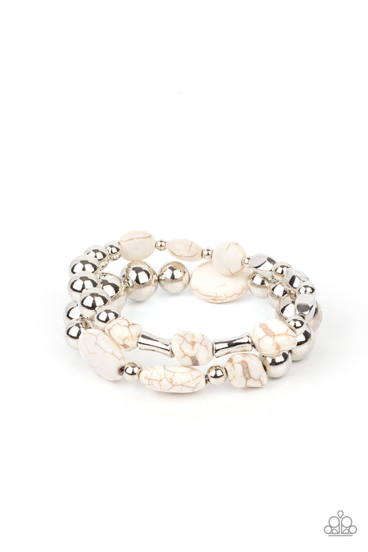 Paparazzi Authentically Artisan - White Bracelet - Pusher P