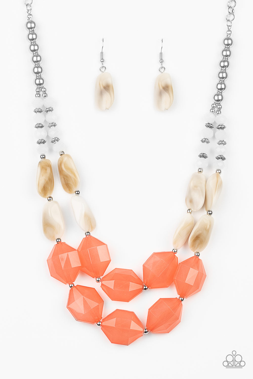 Paparazzi Seacoast Sunset - Orange Necklace - Pusher P