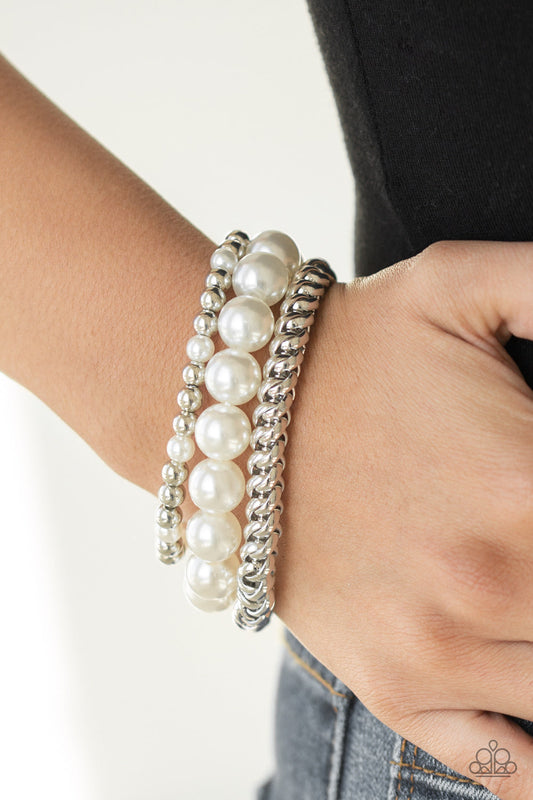 Paparazzi A PEARL-fect Ten - White Pearl Bracelets