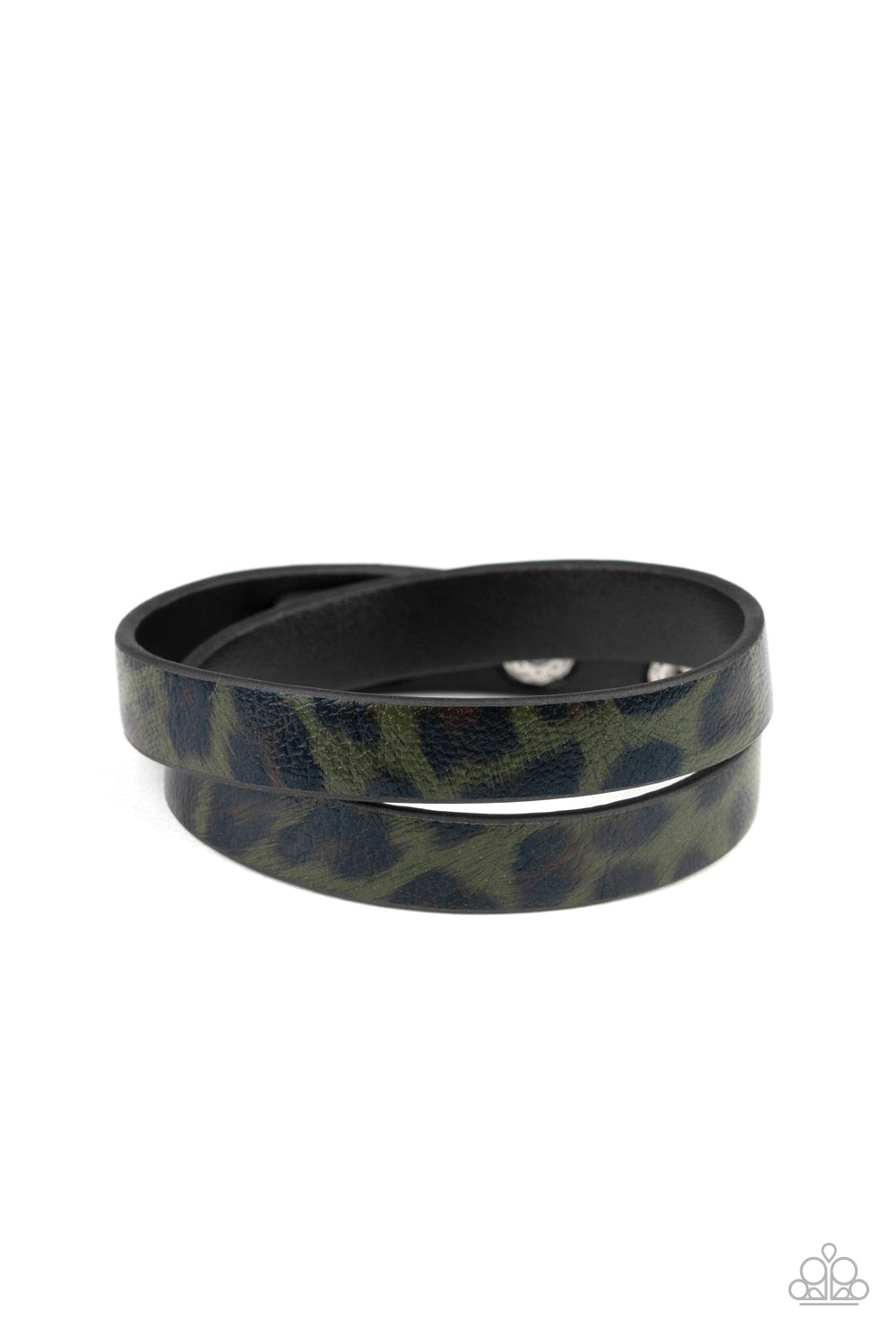 Paparazzi All GRRirl - Green Leather Bracelet - Pusher P