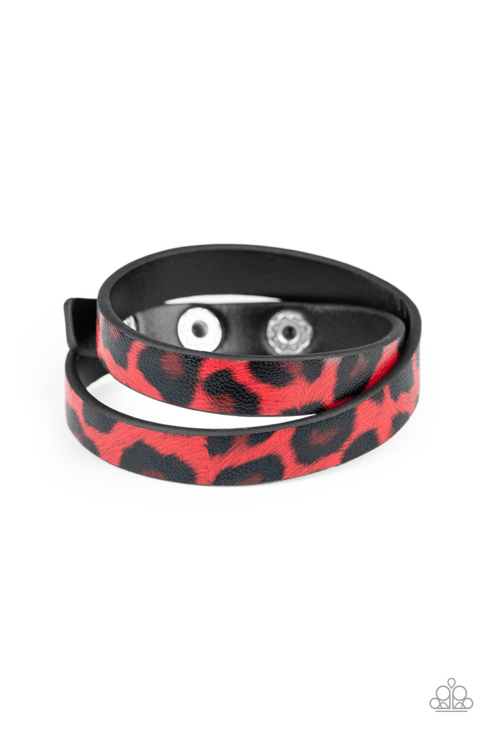 Paparazzi All GRRirl - Red Leather Bracelet - Pusher P