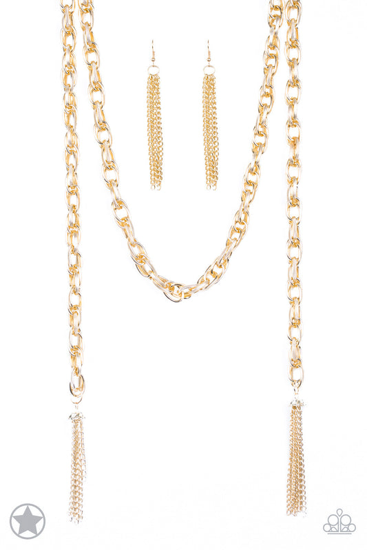Paparazzi SCARFed for Attention Gold Necklace - Pusher P