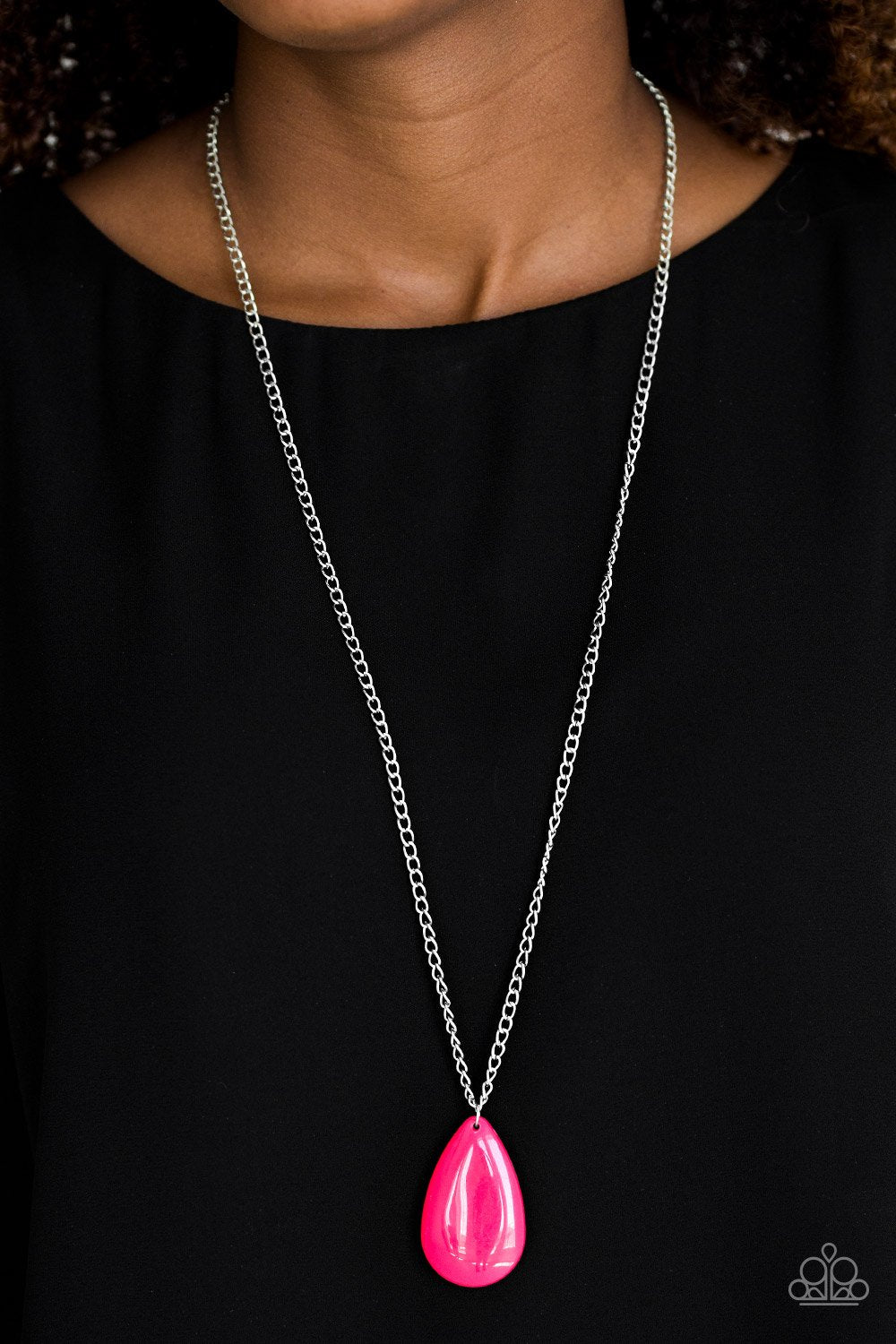 Paparazzi So Pop-YOU-lar - Pink Teardrop Necklace - Pusher P