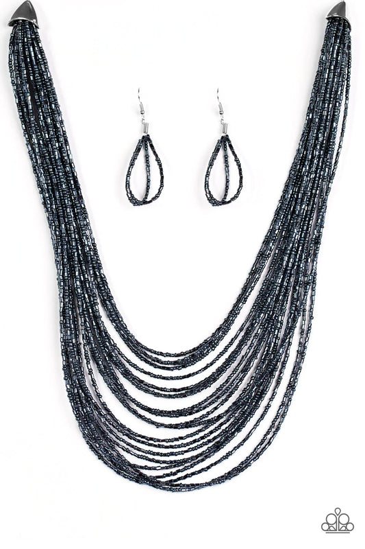 Paparazzi Ice Age Radiance - Blue Necklace - Seed Bead Necklace Paparazzi jewelry images