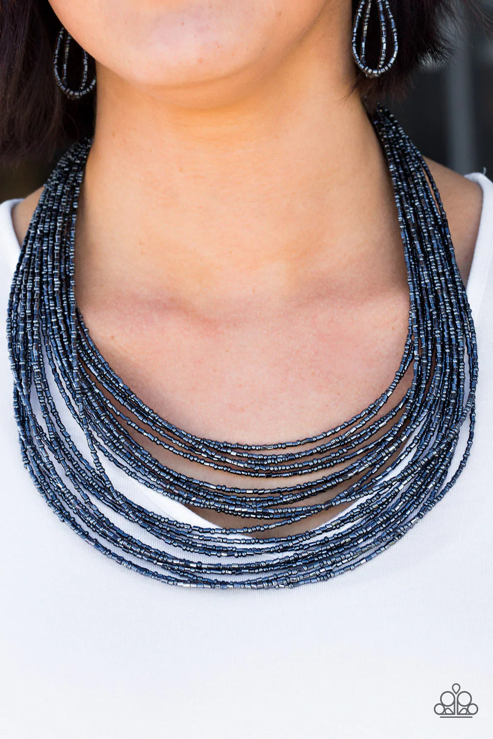 Paparazzi Ice Age Radiance - Blue Necklace - Seed Bead Necklace Paparazzi jewelry images