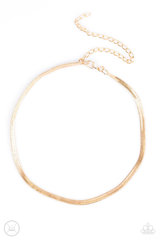 Paparazzi Serpentine Sheen - Gold Choker Necklace - Pusher P