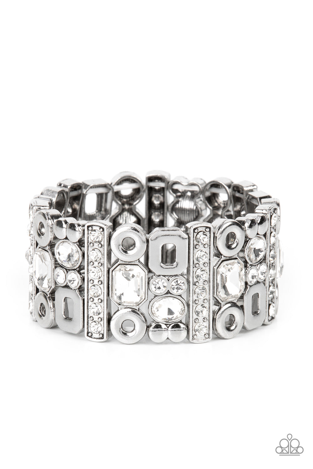 Paparazzi Dynamically Diverse - White Bracelet - Pusher P