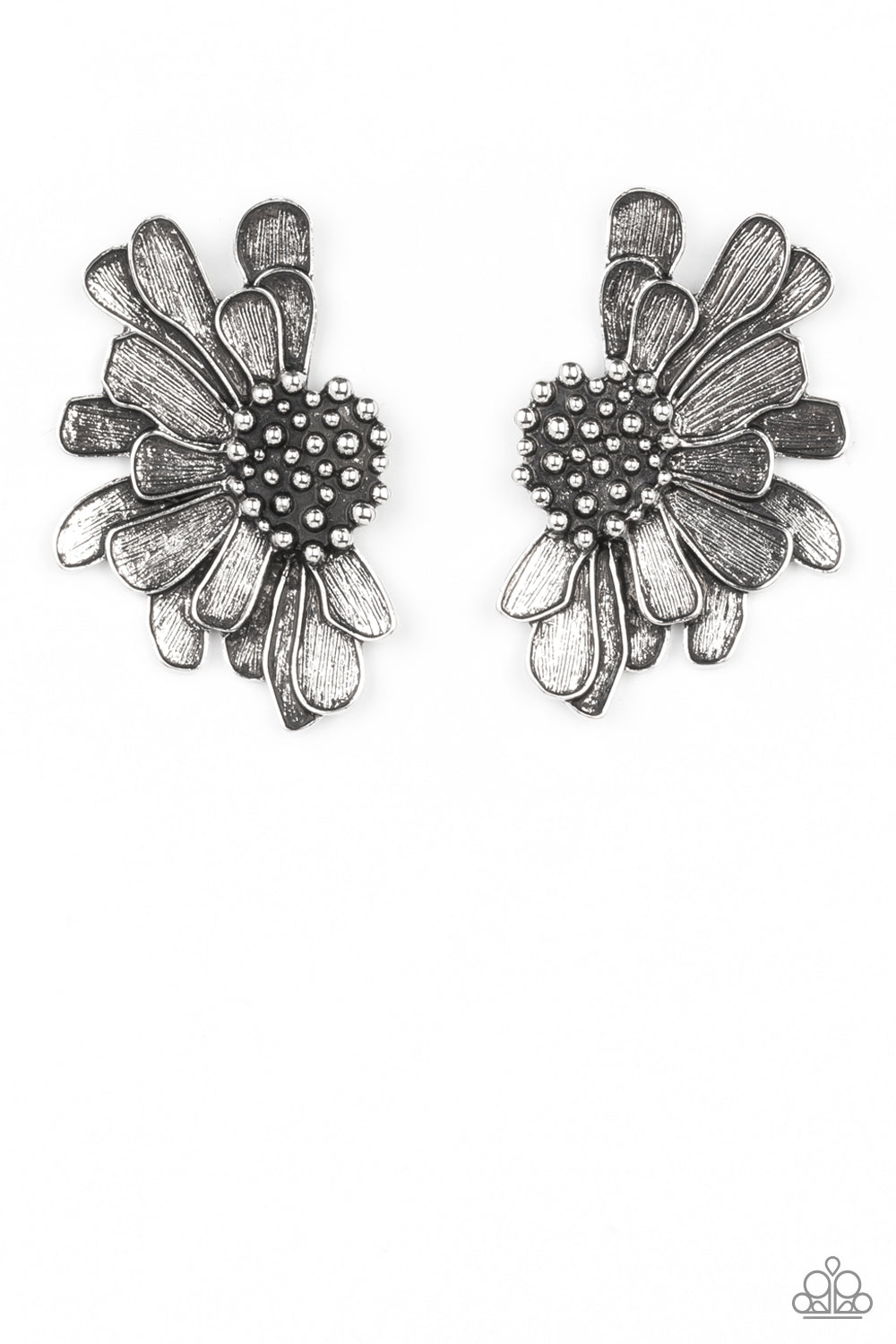 Paparazzi Farmstead Meadow - Silver Earrings - April 2022 Life Of The Party Exclusive - Pusher P