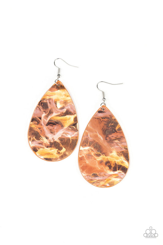 Leather Earrings - Paparazzi Mosaic Chic - Multi Earrings paparazzi jewelry image
