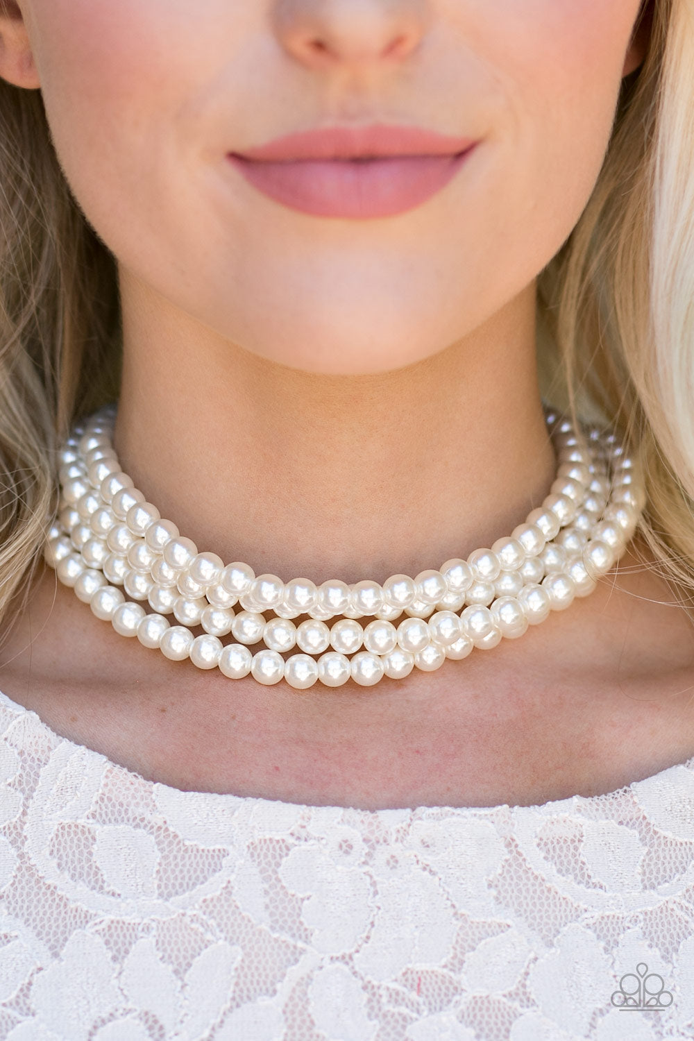 Paparazzi Vintage Romance - White Choker - Pusher P