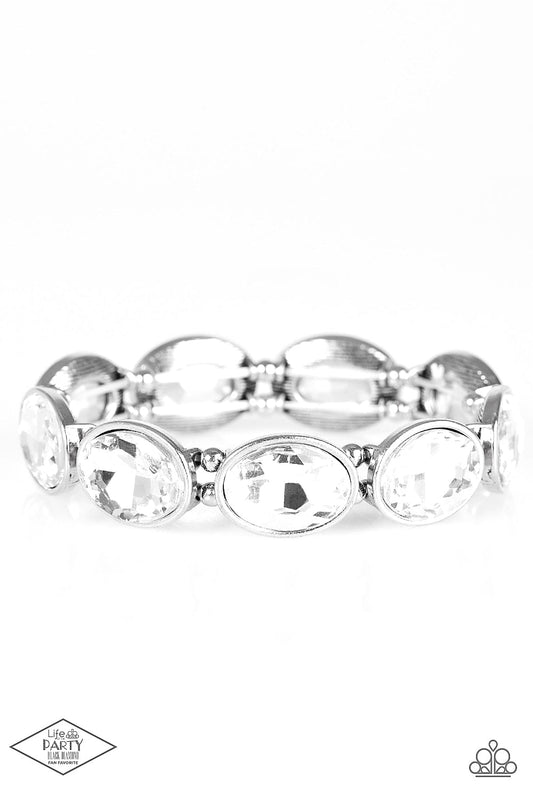 Paparazzi DIVA In Disguise - White Bracelet - Life of the Party - Pusher P