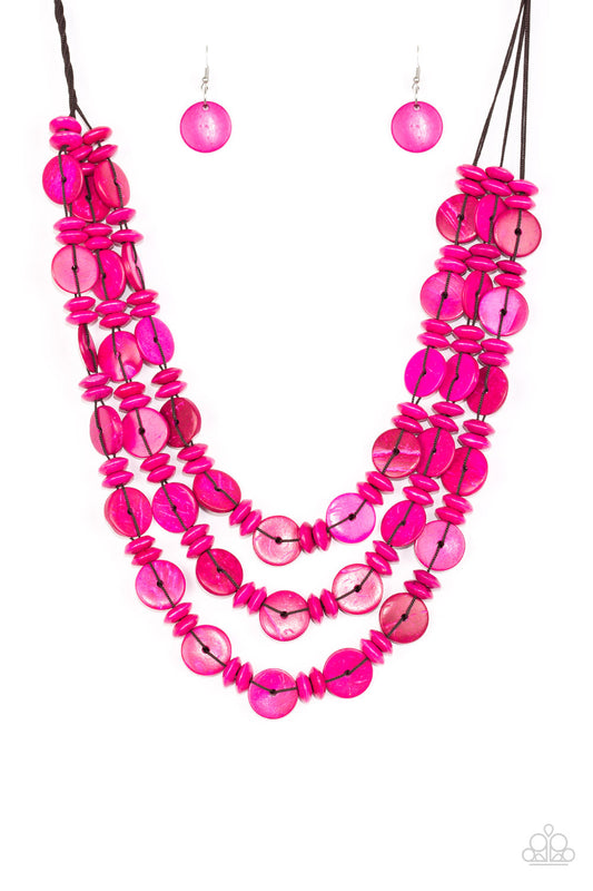 Paparazzi Barbados Bopper - Pink Necklace - Pusher P