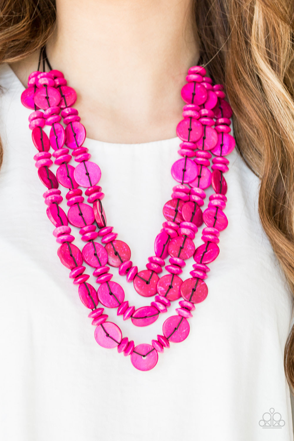 Paparazzi Barbados Bopper - Pink Necklace - Pusher P