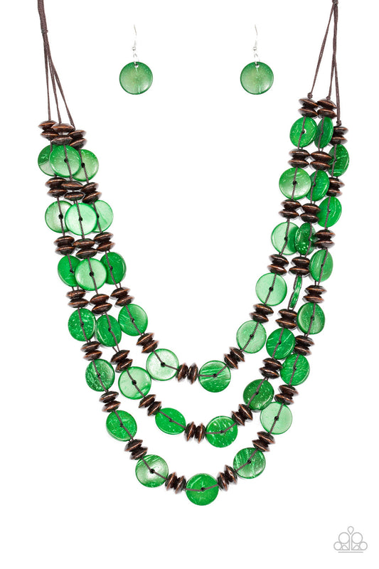 Paparazzi Key West Walkabout - Green Necklace - Pusher P