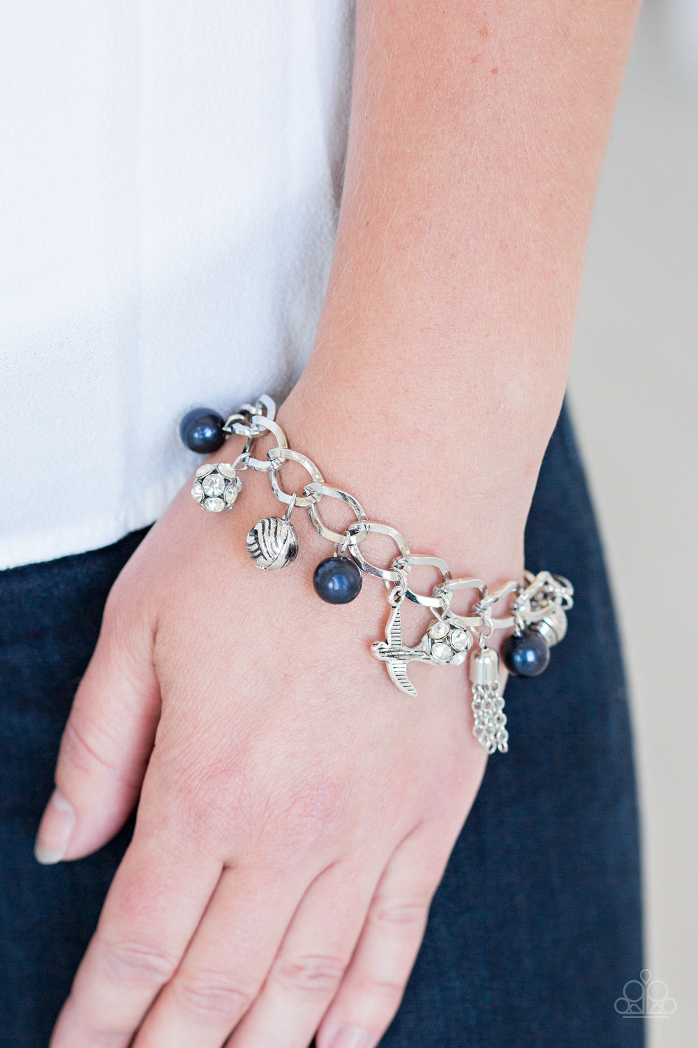 Copy of Paparazzi Lady Love Dove - Blue Pearls Bracelet - Pusher P