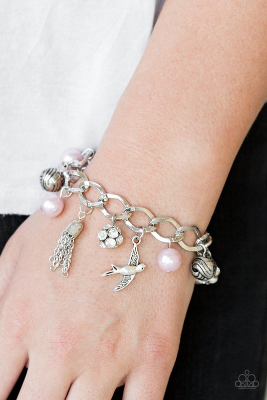 Paparazzi Lady Love Dove - Pink Pearls Bracelet - Pusher P