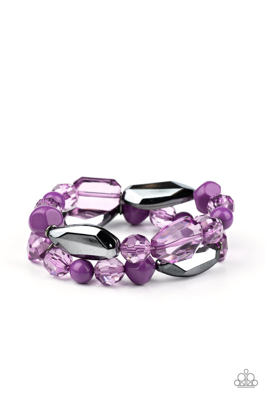 Paparazzi Rockin Rock Candy - Purple Bracelet - Pusher P