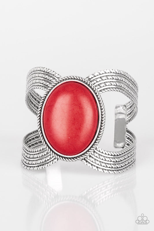 Paparazzi Coyote Couture - Red Bracelet - Pusher P