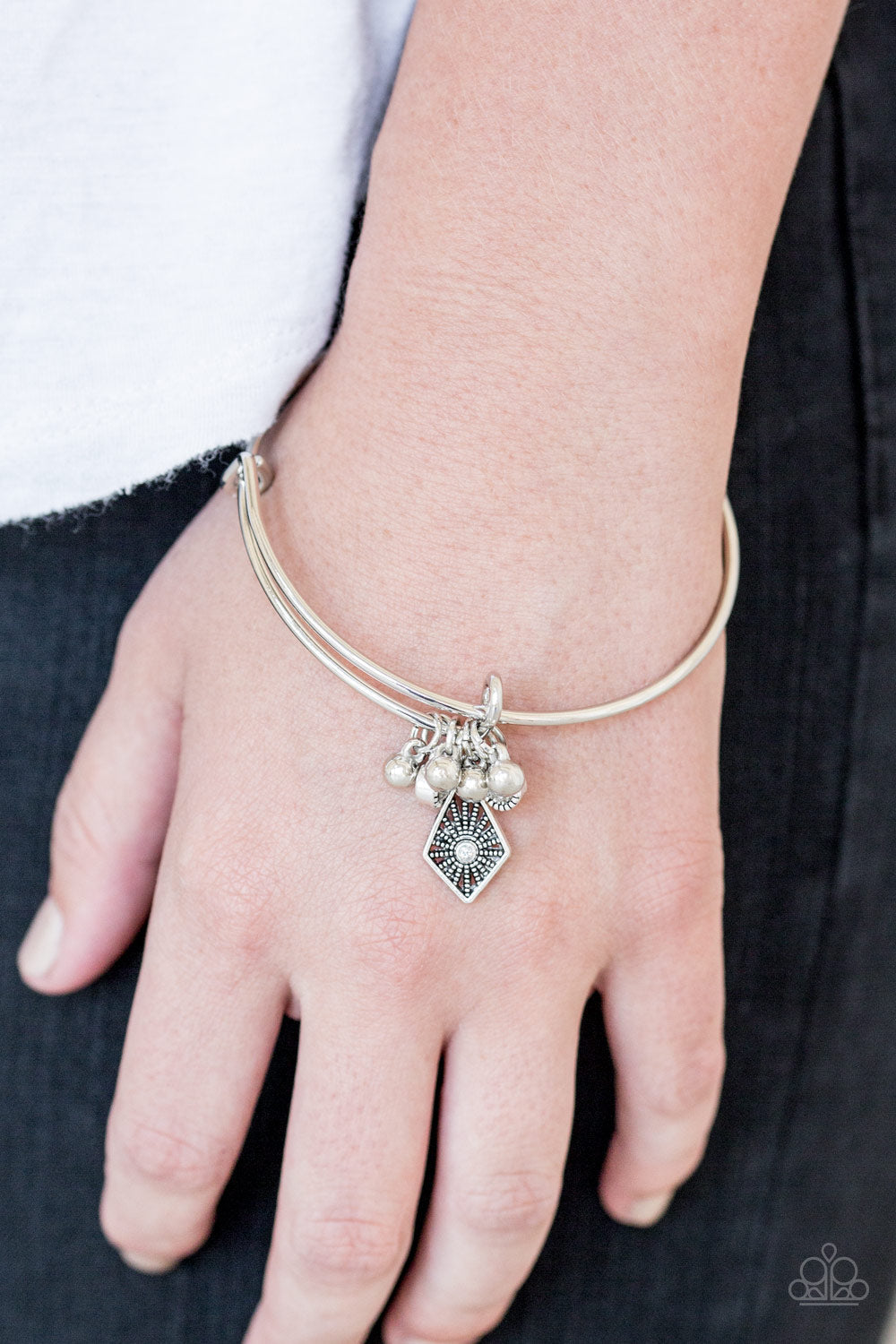 Paparazzi Treasure Charms - White Bracelet - Pusher P