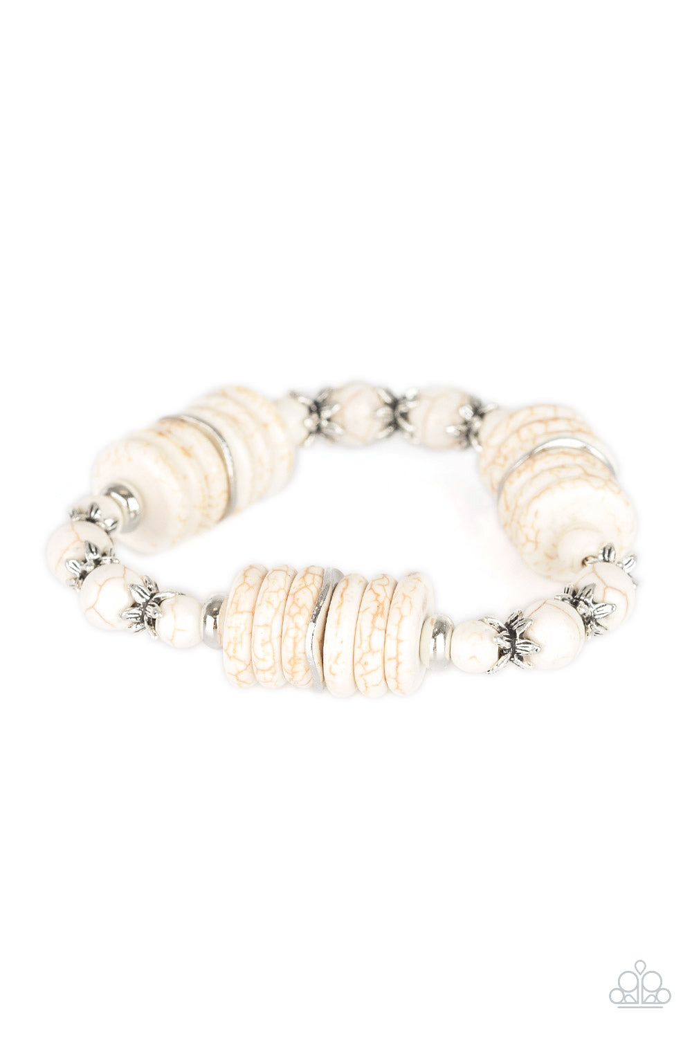Paparazzi Sagebrush Serenade - White Bracelet - Pusher P
