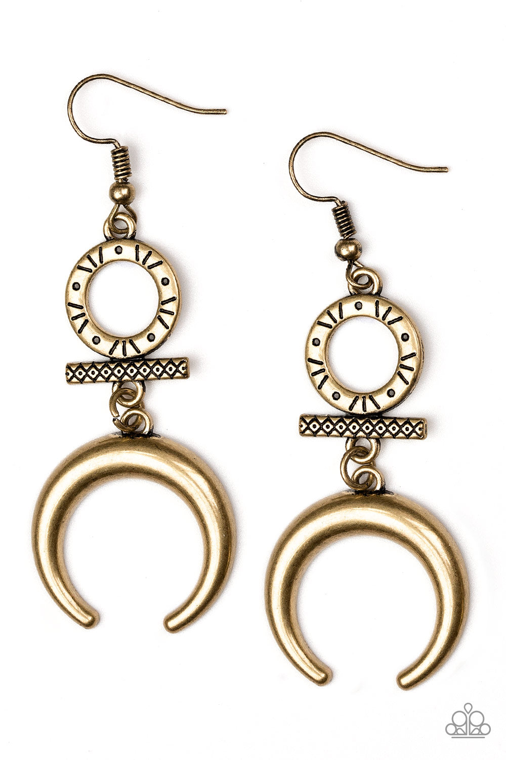 Paparazzi Majestically Moon Child - Brass Earrings - Pusher P