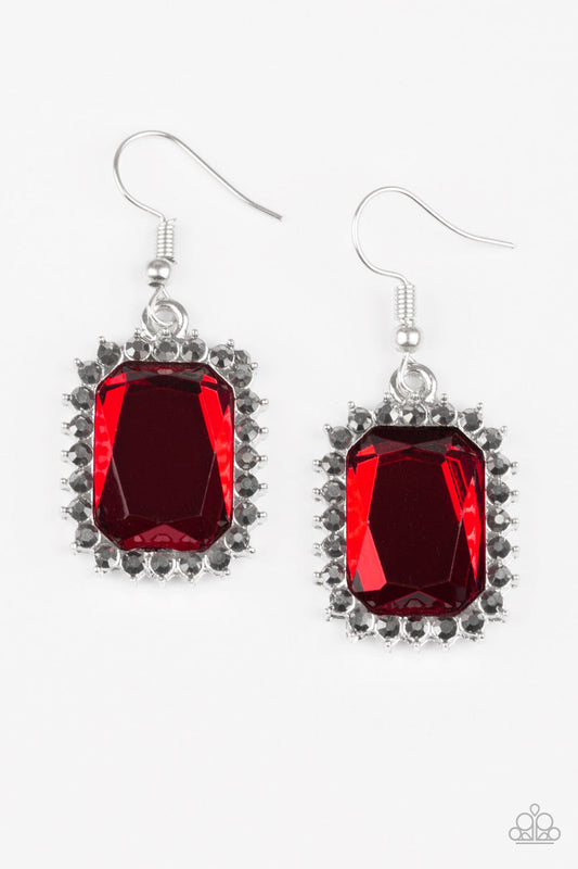 Paparazzi Downtown Dapper - Red Hematite Earrings - Pusher P