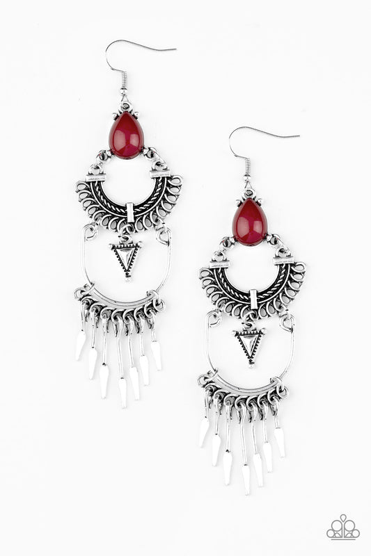 Paparazzi Progressively Pioneer - Red Earrings