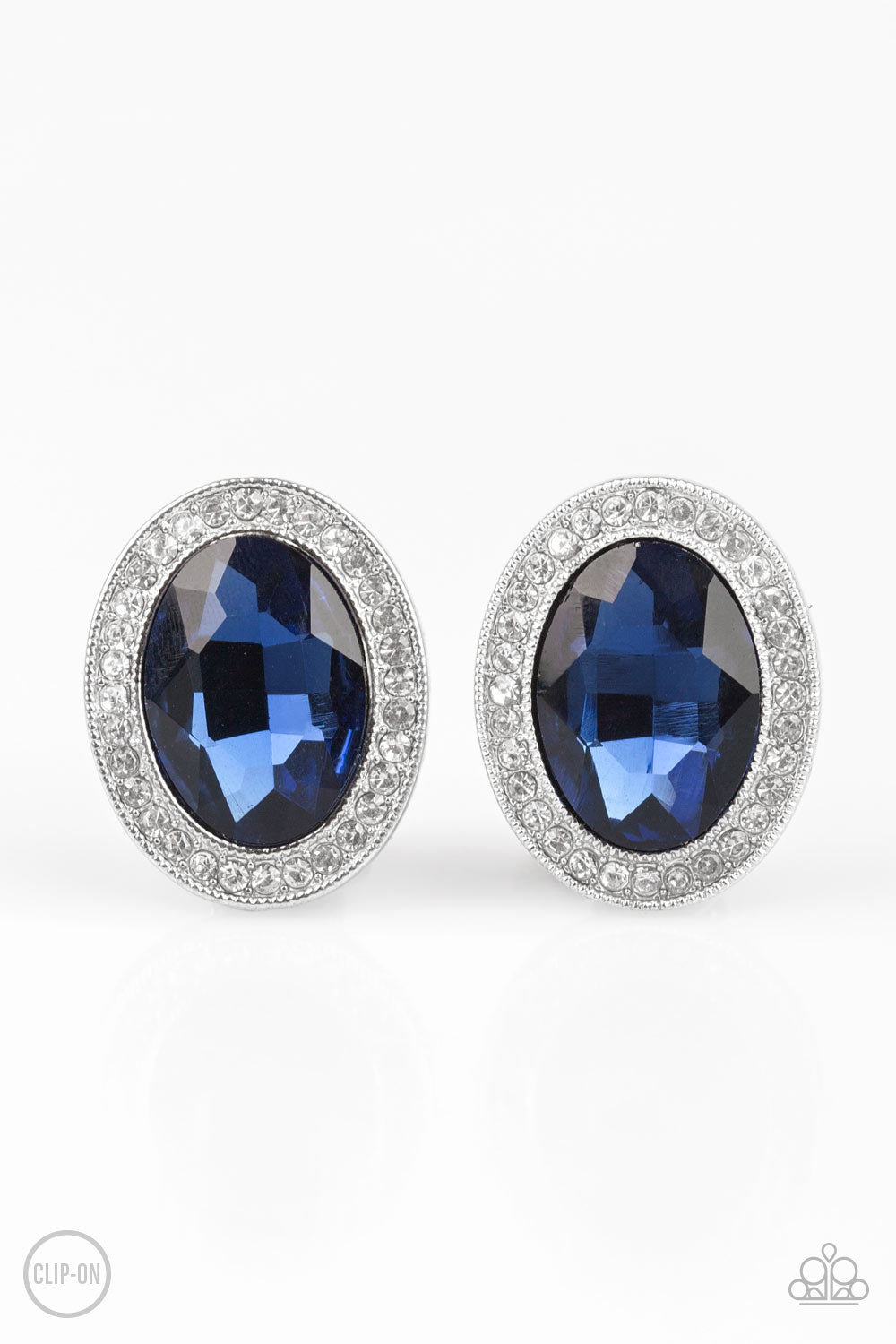 Paparazzi Only FAME In Town - Blue Clip-On Earrings - Pusher P