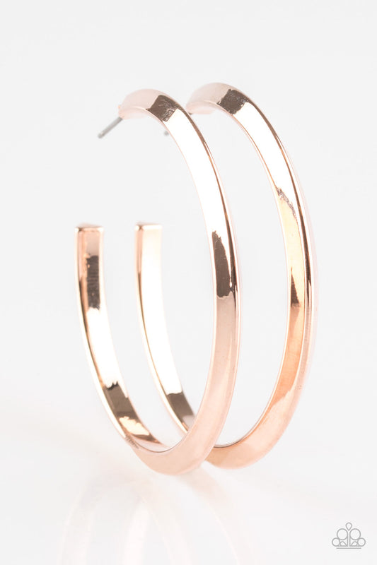 Paparazzi Some Like It HAUTE - Rose Gold Hoop Earrings