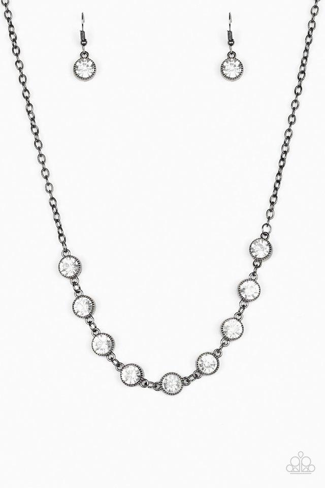 Paparazzi Starlit Socials - Black Rhinestone Necklace - Pusher P